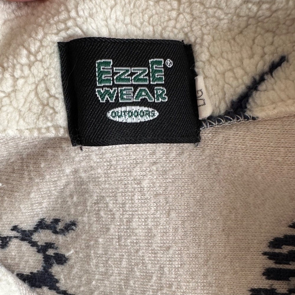 Vintage EZZE Wear Fleece Jacket Oversized LG | Cabin Core Deer Winter Canada - Picture 8 of 10